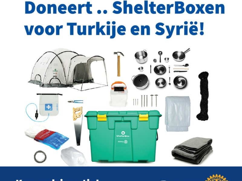 Shelterboxes voor aardbevingsslachtoffers